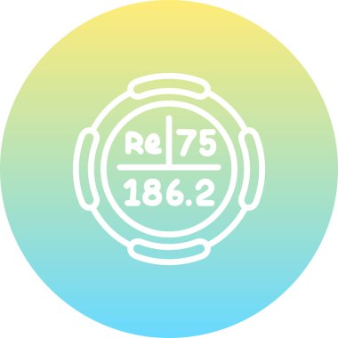 Rhenyum sembolü, periyodik tablonun kimyasal elementi, vektör simgesi