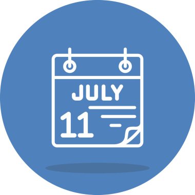 11 Temmuz takvim simgesi tasarımı, vektör illüstrasyonu            