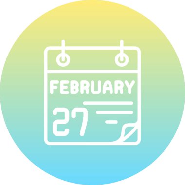 27 Şubat takvim simgesi vektör illüstrasyonu 