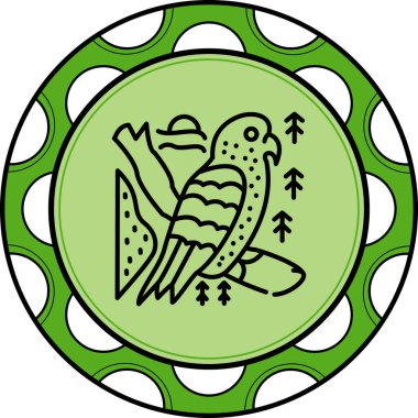 Kea kuş simgesi vektör çizimi tasarımı