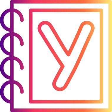 Büyük harf Y web simgesi vektör illüstrasyonu