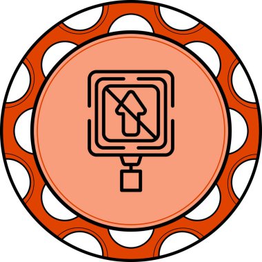 Yukarı doğru ok sembolü içeren dairesel simge