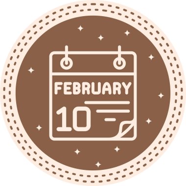 10 Şubat takvim simgesi vektör illüstrasyonuName 