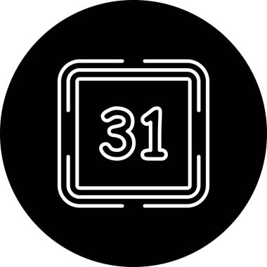 Thirty One  web icon vector illustration