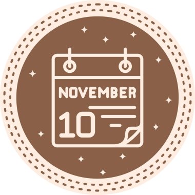 10 Kasım takvim simgesi, vektör illüstrasyonu         