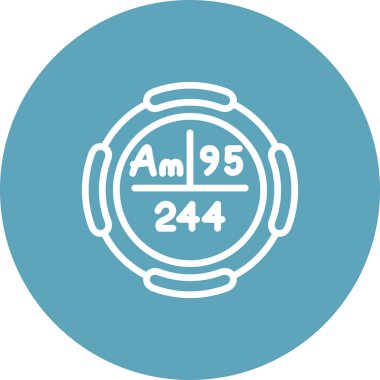 Amerika sembolü, periyodik tablonun kimyasal elementi, vektör simgesi