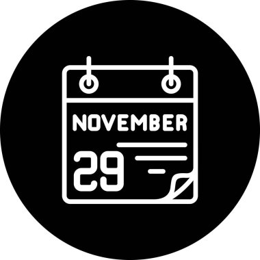 29 Kasım takvim simgesi, vektör illüstrasyonu           