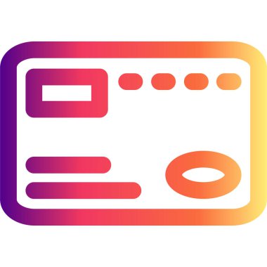 Kredi Kartı Çizgisi Simgesi Basit Görüntü Beyaz Arkaplanda İzole Edildi