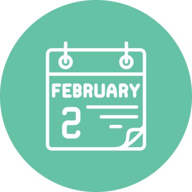 2 Şubat takvim simgesi vektör illüstrasyonuName