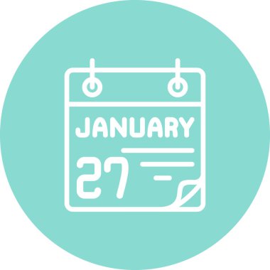 27 Ocak takvim simgesi, vektör illüstrasyonu              