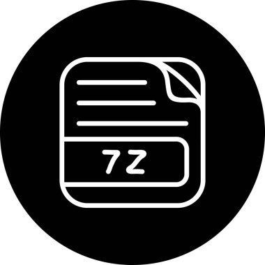 7z dosyasının ters siyah beyaz çizimi