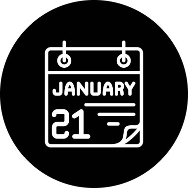 21 Ocak takvim simgesi, vektör illüstrasyonu               