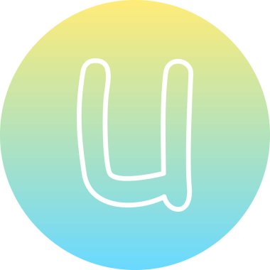 Küçük Harf U web simgesi vektör illüstrasyonu