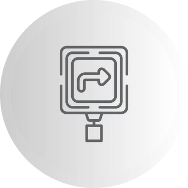 Öndeki Eğri Web simgesi vektör resimlemesi