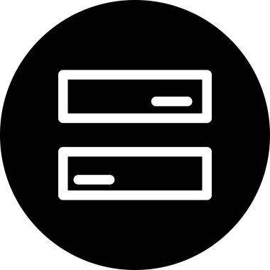 Dairesel şekil içinde iki yatay dikdörtgen