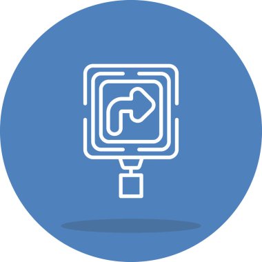 Öndeki Eğri Web simgesi vektör resimlemesi