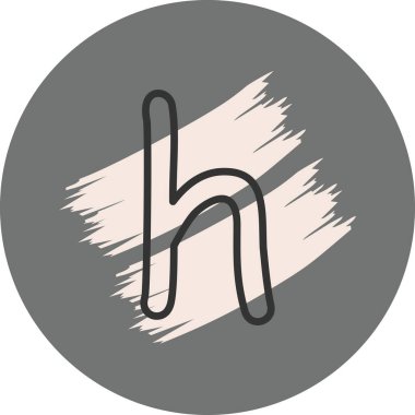 Küçük Harf H web simgesi vektör illüstrasyonu