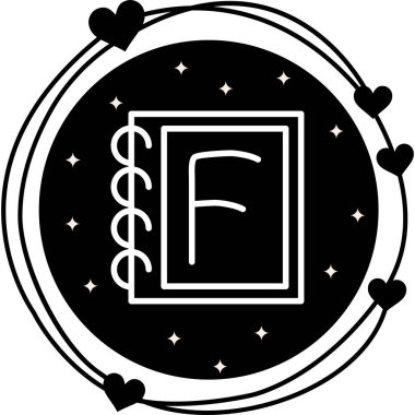 Büyük harf F web simgesi vektör illüstrasyonu