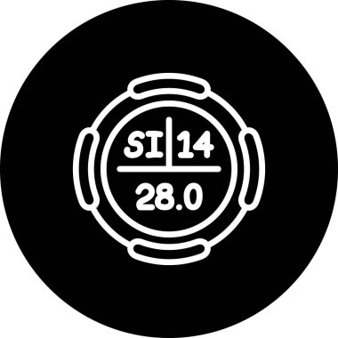 Silikon sembolü, periyodik tablonun kimyasal elementi, vektör simgesi