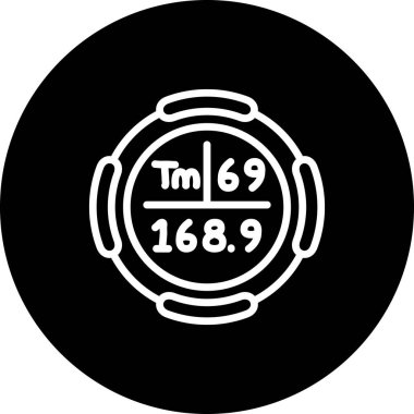 Thulium sembolü, periyodik tablonun kimyasal elementi, vektör simgesi