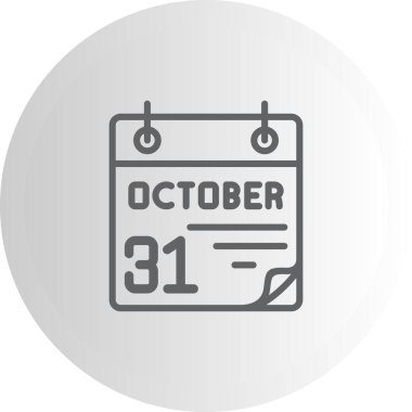 31 Ekim takvim simgesi, vektör illüstrasyonu                