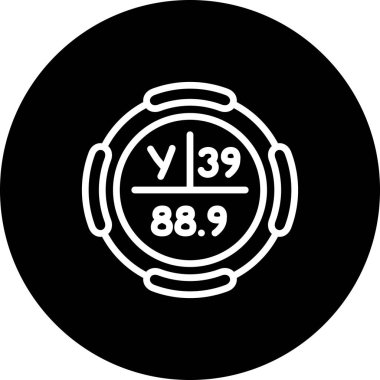 Yttrium sembolü, periyodik tablonun kimyasal elementi, vektör simgesi