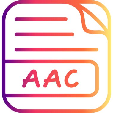 Aac Dosya simgesinden oluşan renkli Gradyan arkaplanı