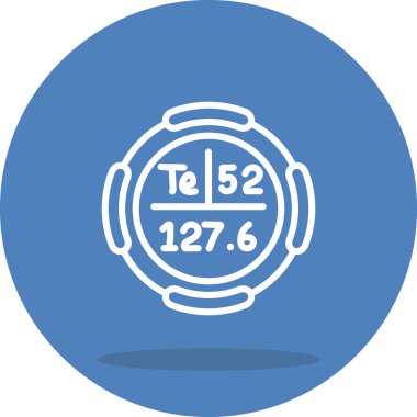 Tellüyum sembolü, periyodik tablonun kimyasal elementi, vektör simgesi