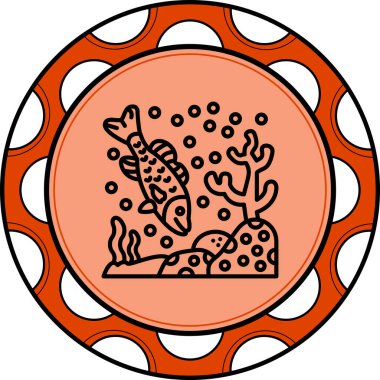 Benekli Bass web simgesi vektör illüstrasyonu