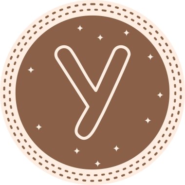 Küçük harf Y Yaratıcı Modern Düz Vektör Tasarımı