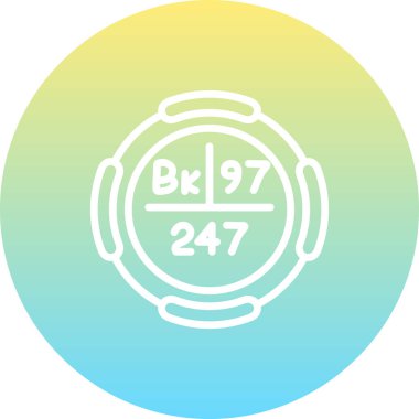 Berkelium sembolü, periyodik tablonun kimyasal elementi, vektör simgesi