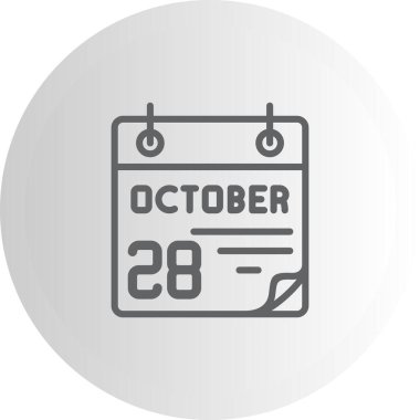 28 Ekim takvim simgesi, vektör illüstrasyonu                