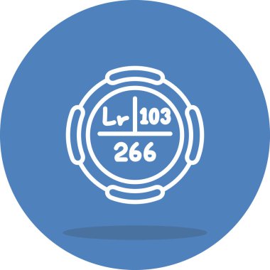 Lawrencium sembolü, periyodik tablonun kimyasal elementi, vektör simgesi