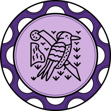 Beyaz boğazlı Kingfisher simgesi vektör illüstrasyon tasarımı