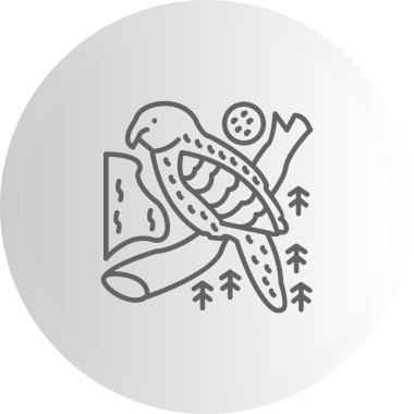 Kakapo kuş ağı simgesi, vektör illüstrasyonu      