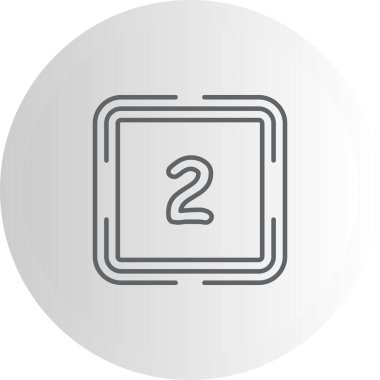 Tek sayılı iki oturuş merkezli eşmerkezli kare çerçeveler içinde yuvarlak köşeler ve ince doğrusal aksanlar.