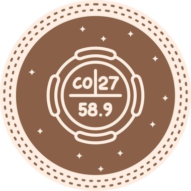 Kobalt sembolü, periyodik tablonun kimyasal elementi, vektör simgesi