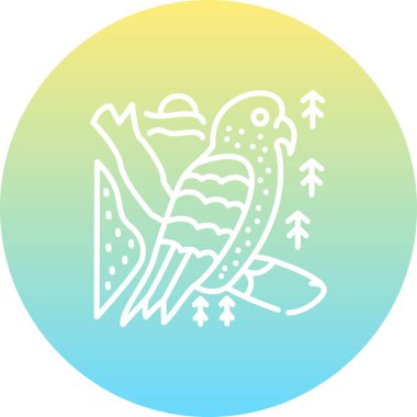 Kea kuş simgesi vektör çizimi tasarımı