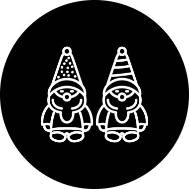 Şenlikli şapkalar giyen iki cüce çizgi film.