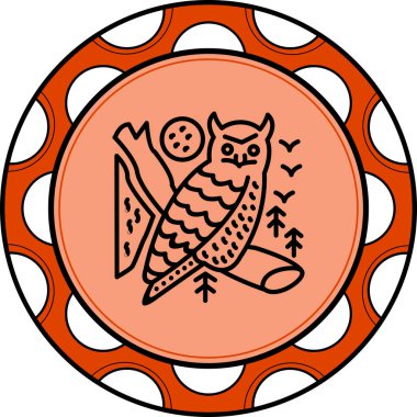 Büyük Boynuzlu Baykuş ikon vektör illüstrasyon tasarımı