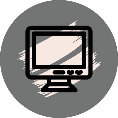 Gri arkaplanda basit bilgisayar simgesi