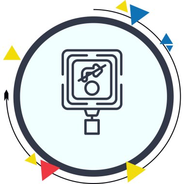 Kırmızı Asgari Düz Kullanıcı Deneyimi Sembolü Açma Yok