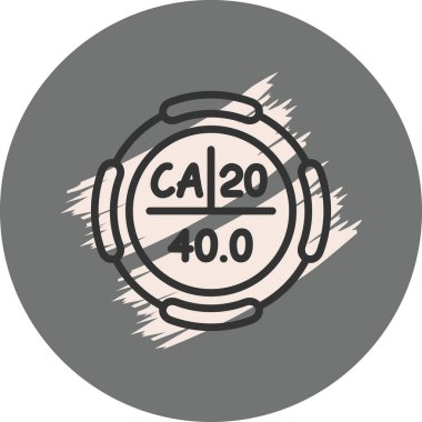 Kalsiyum sembolü, periyodik tablonun kimyasal elementi, vektör simgesi