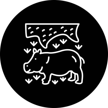 Hippopotamus ikon vektör illüstrasyon tasarımı