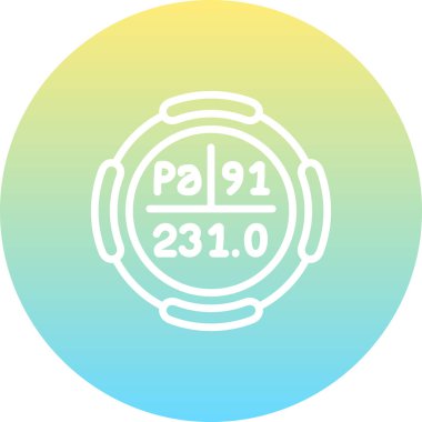 Protaktinyum sembolü, periyodik tablonun kimyasal elementi, vektör simgesi