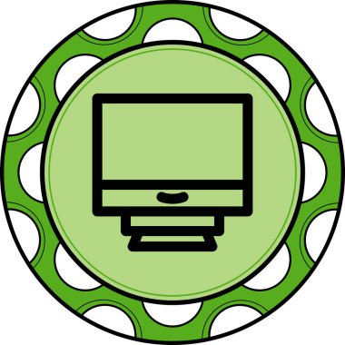 Yeşil arkaplanda basit bilgisayar izleme simgesi