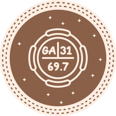 Galyum sembolü, periyodik tablonun kimyasal elementi, vektör simgesi