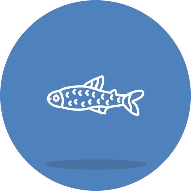 Siyah Neon Tetra Yüksek Çözünürlüklü Minimum Vektör Tasarımı