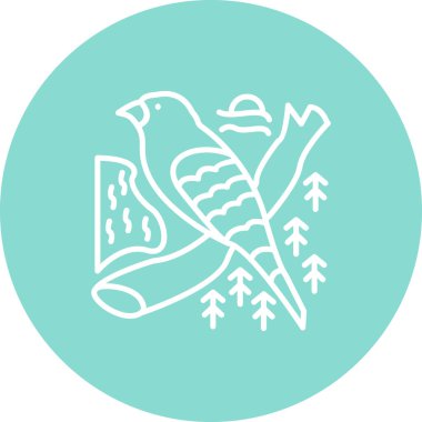 Indigo Bunting simge vektör illüstrasyon tasarımı