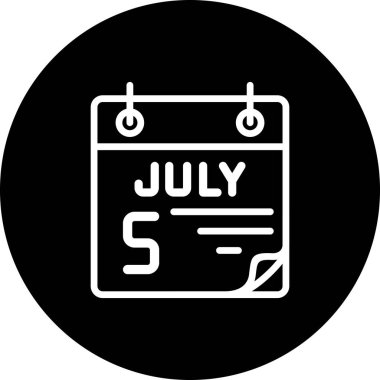 5 Temmuz takvim simgesi tasarımı, vektör illüstrasyonu            